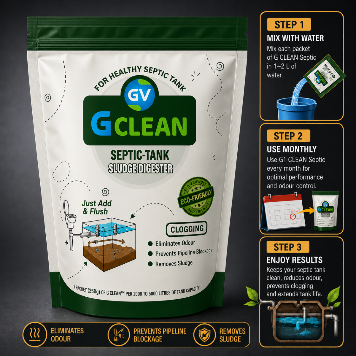 G CLEAN Septic Tank Sludge Digester (250g)